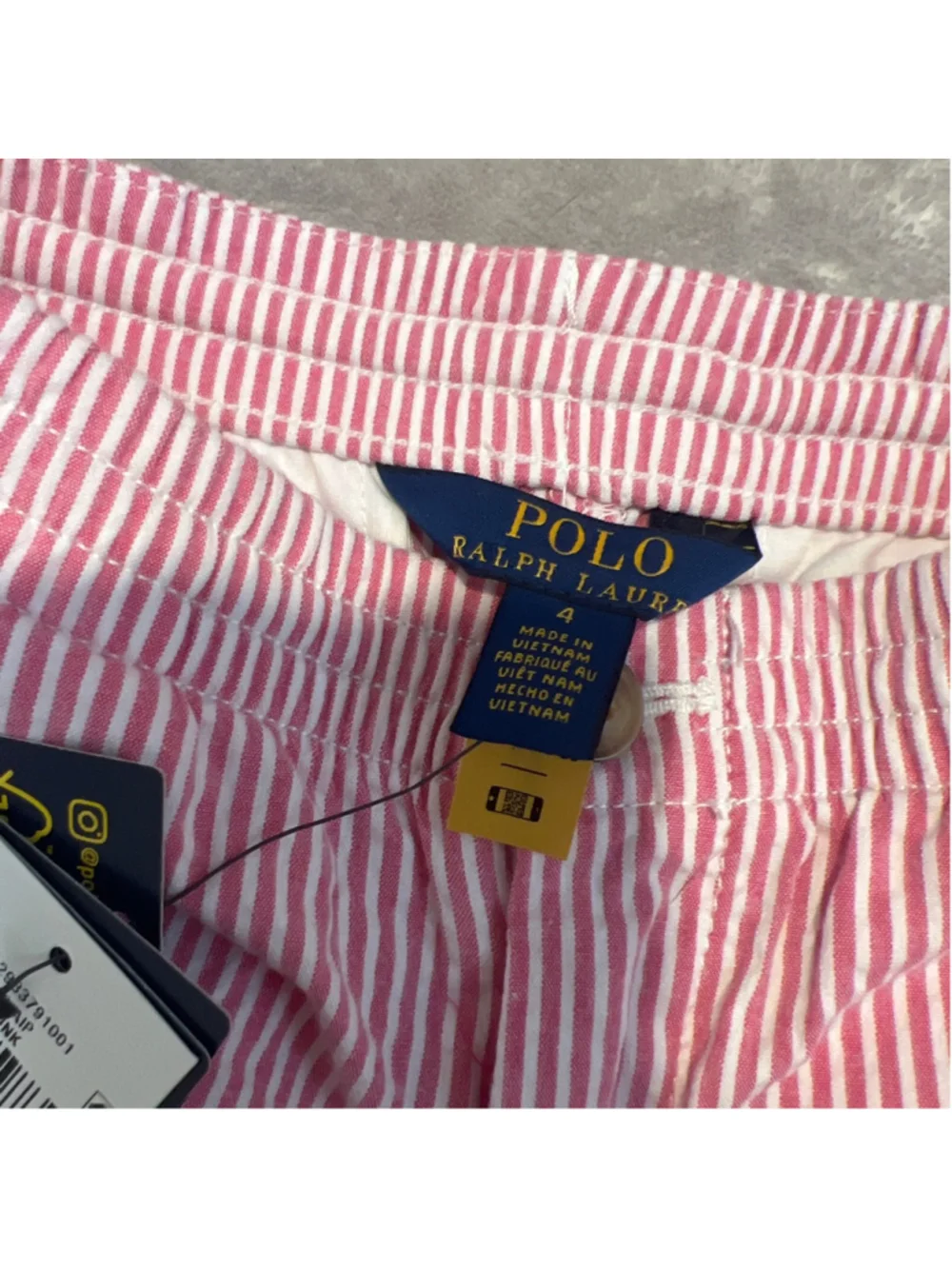 Boys Polo Ralph Lauren Striped Seersucker Shorts Size 4 Stretch Classic Pink